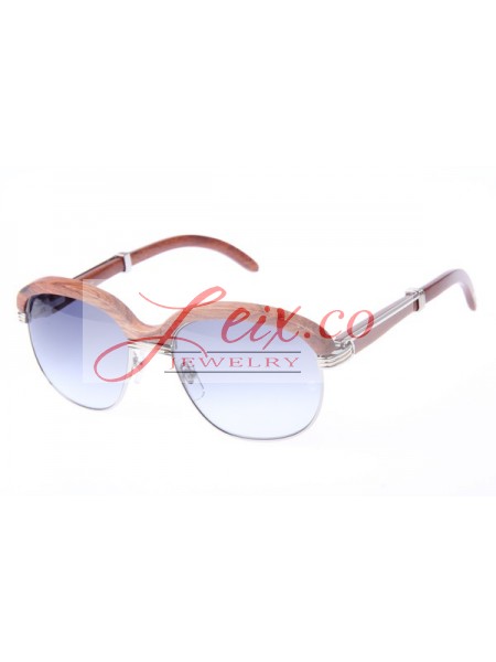 Cartier 1116679 Sunglasses In Silver Grey Gradient