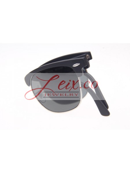 Ray Ban Floding RB2176 Polarized Sunglasses in Matte Black Silver Grey Lens