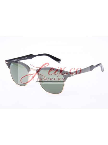 Ray Ban RB3507 Aluminum Clubmaster Sunglasses In Black
