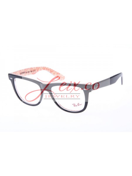 Ray Ban Wayfarer RB5121 54-18 Letter eyeglasses in Black White 1017