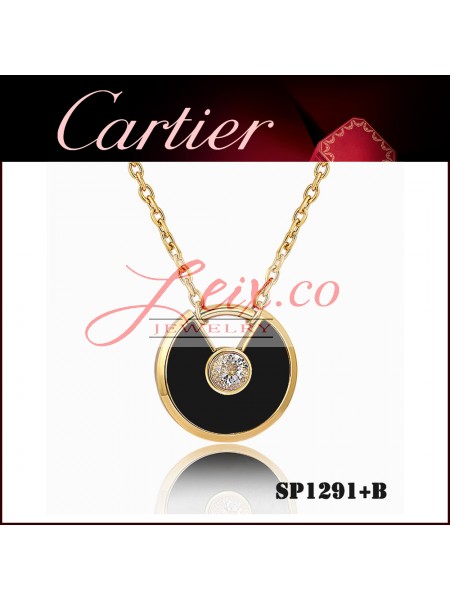 Amulette De Cartier Necklace in Yellow Gold with Onyx & Diamond