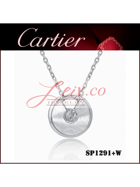 Amulette De Cartier Necklace in White Gold with With Mother-of-pearl & Diamond