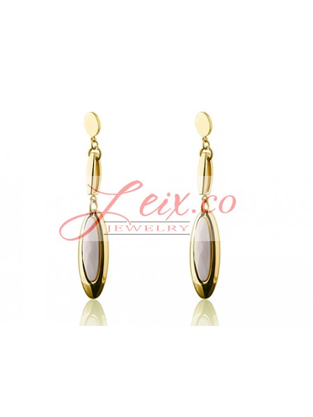 Cartier Drop Earrings in 18kt Yellow Gold with White Opal