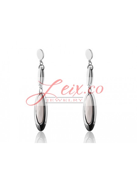 Cartier Drop Earrings in 18kt White Gold with White Opal
