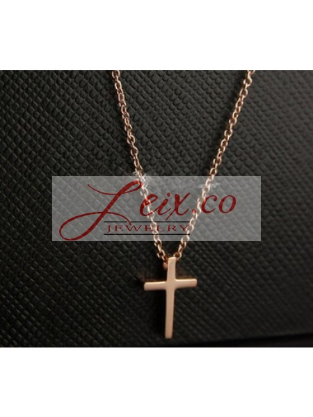 Cartier Cross Pendant Necklace in 18k Pink Gold, Small