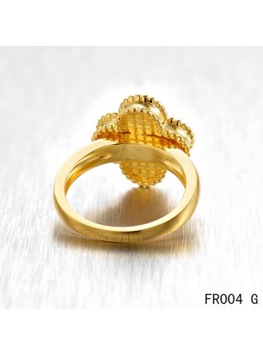 Van Cleef & Arpels Vintage Alhambra Ring,Yellow Gold with Diamond