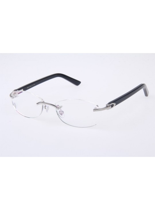 Cartier 5952148 Eyeglasses In Silver Black