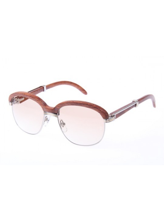 Cartier 1116679 Sunglasses In Silver Brown Gradient