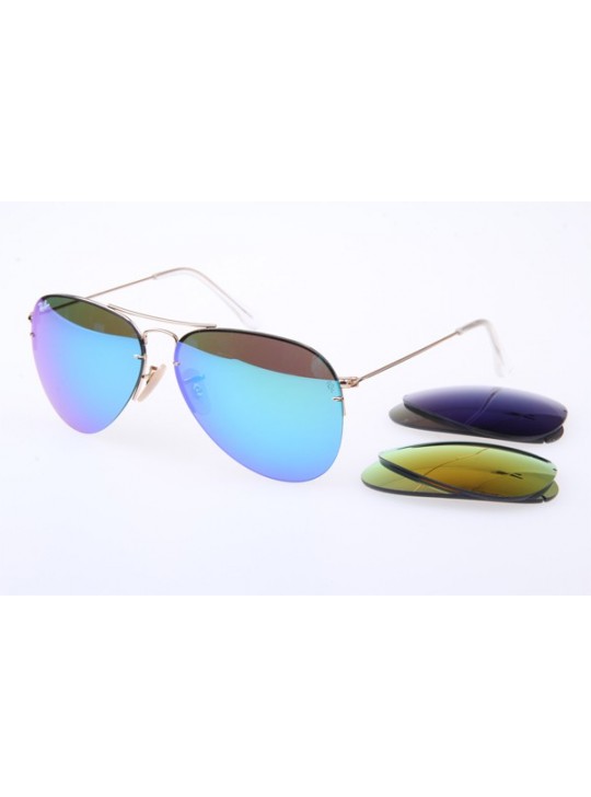 Ray Ban LightRay RB3460 Flash Lens Sunglasses in Gold