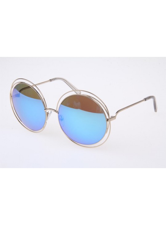 Chloe CE114S Sunglasses In Gold Transparent Blue Miorr Lens