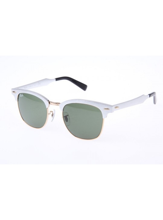 Ray Ban RB3507 Aluminum Clubmaster Sunglasses In White