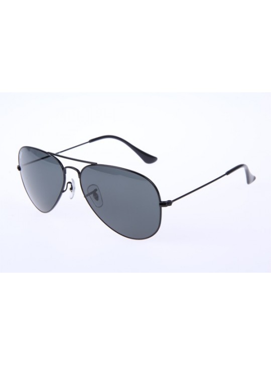 Ray Ban AVIATOR RB3025 58-14 Sunglasses in Black With Grey Lens 002