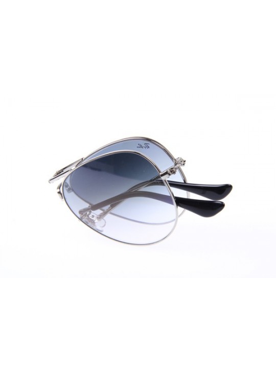 Ray Ban Aviator RB3479 Folding Sunglasses In Silver With Grey Gradient 003 32