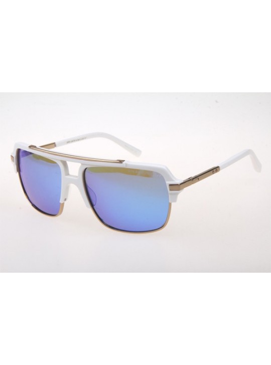 Dita MACH FOUR Sunglasses In White Blue Flash Lens