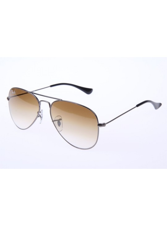 Ray Ban Aviator RB3025 55-14 Sunglasses In Gunmetal With Brown Gradient Lens 004 51