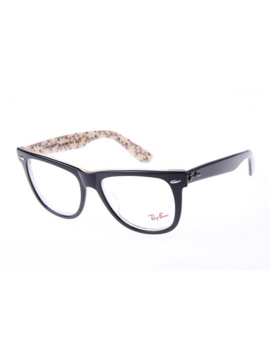 Ray Ban Wayfarer RB5121 54-18 Letter eyeglasses in Black White 1015