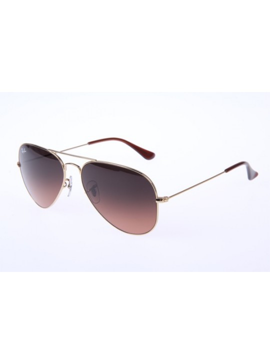 Ray Ban RB3025 58-14 Aviator Sunglasses In Gold With Pink Gradient Lens 001 3E