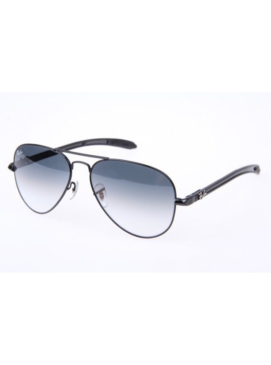 Ray Ban RB8307 Aviator Tech Sunglasses in Black Gradient Gray Lens 002 32