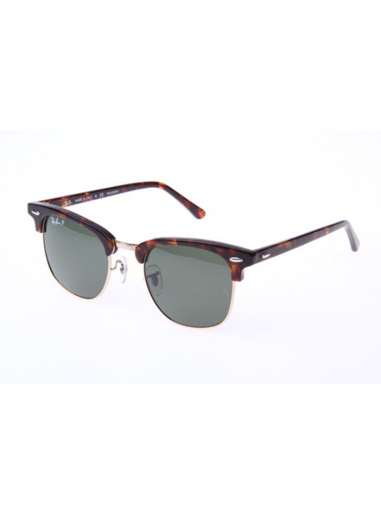 Ray Ban CLUBMASTER RB3016 Polarized Sunglasses In Tortoise Gold