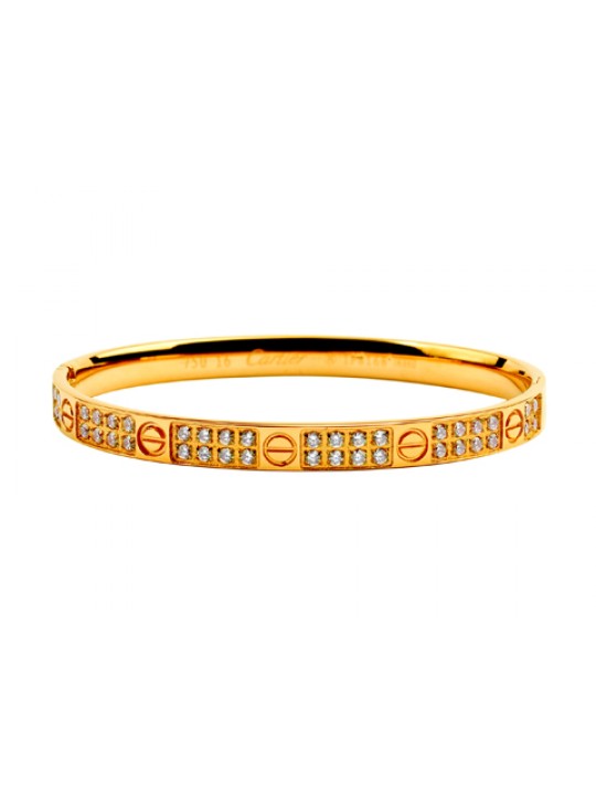 Cartier Yellow Gold LOVE Bangle with Pave Diamonds