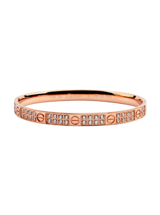 Cartier Pink Gold LOVE Bangle with Pave Diamonds