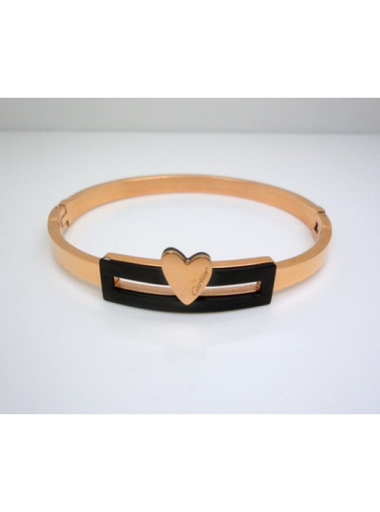 Cartier Heart Bracelet in 18kt Pink Gold with Black Marble