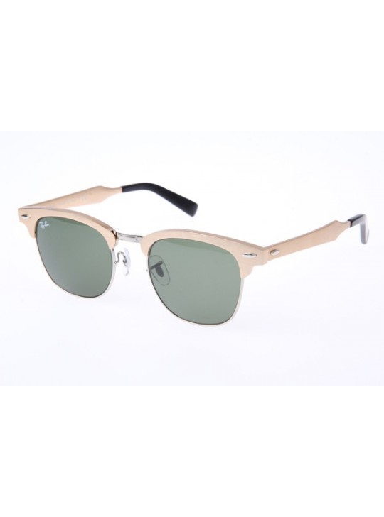 Ray Ban RB3507 Aluminum Clubmaster Sunglasses In Gold