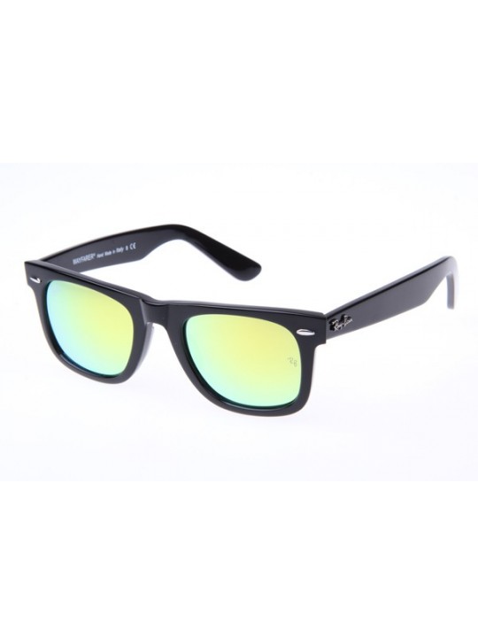 Ray Ban Wayfarer RB2140 50-22 Sunglasses In Black with Yellow lens 901 18