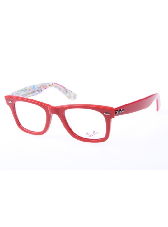 Ray Ban Wayfarer RB5121 50-22 Map eyeglasses in Red White 1031