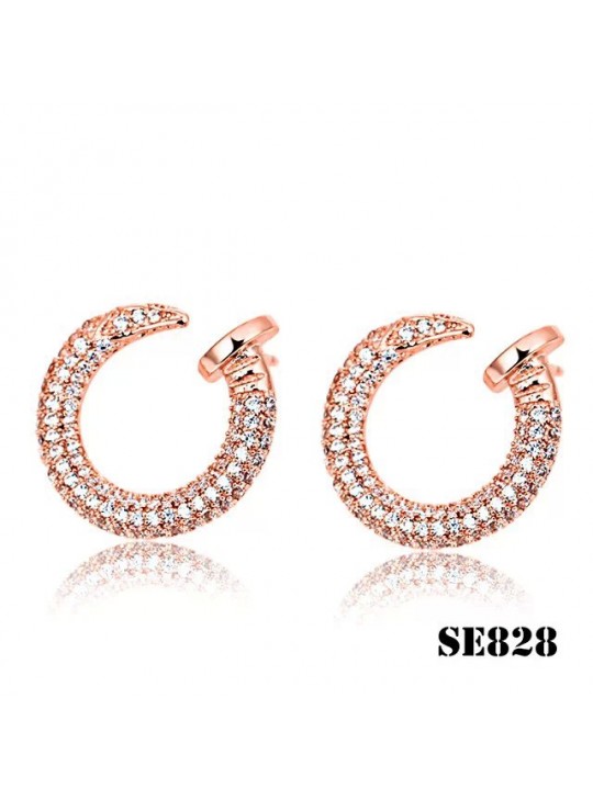 Cartier Juste un Clou Earrings in Pink Gold with Diamonds
