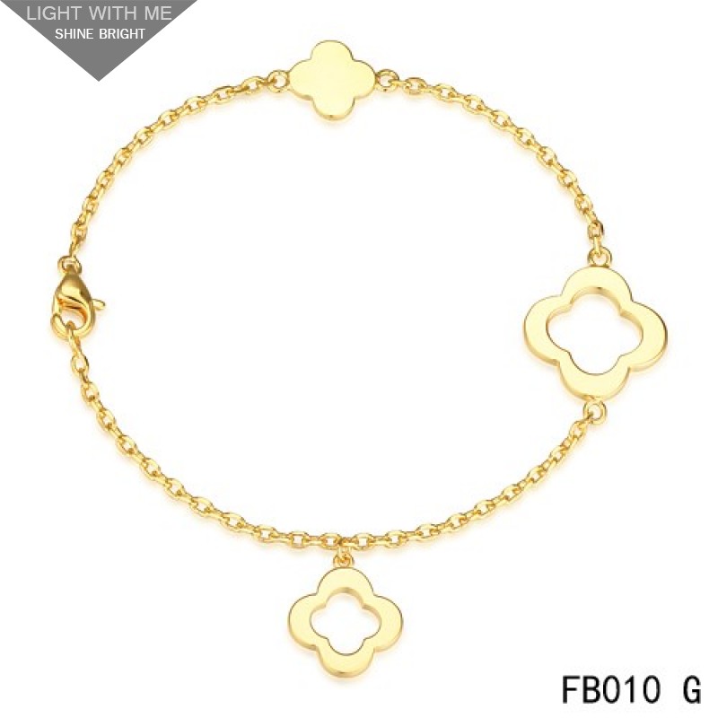 Van Cleef & Arpels Byzantine Alhambra Bracelet 3 Motifs Yellow Gold