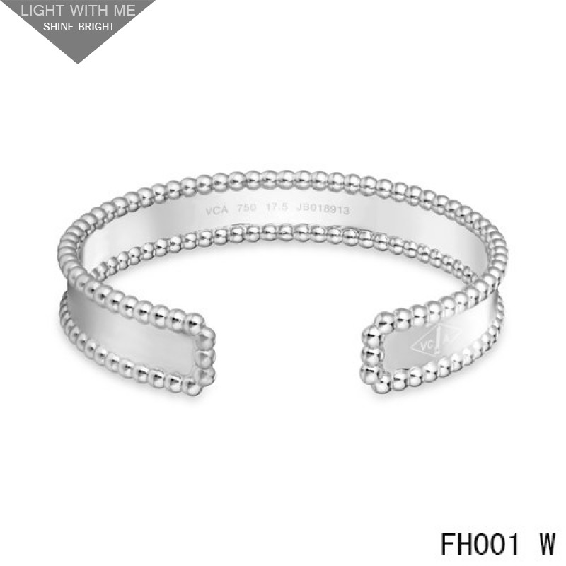 Van Cleef & Arpels Open Cuff Bracelet,White Gold
