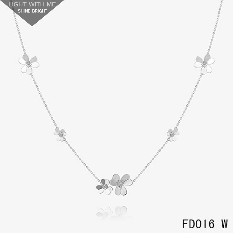 Van Cleef & Arpels Frivole 9 Flowers White Gold Necklace