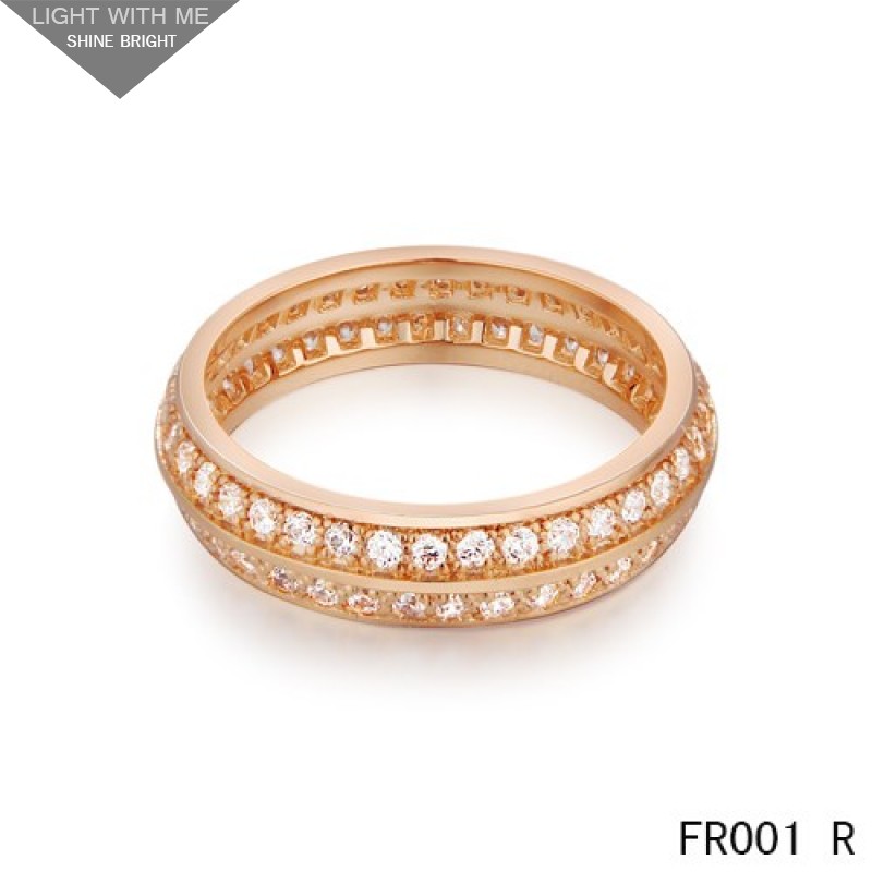 Van Cleef & Arpels Couture Wedding Band in Pink Gold with Paved Diamonds