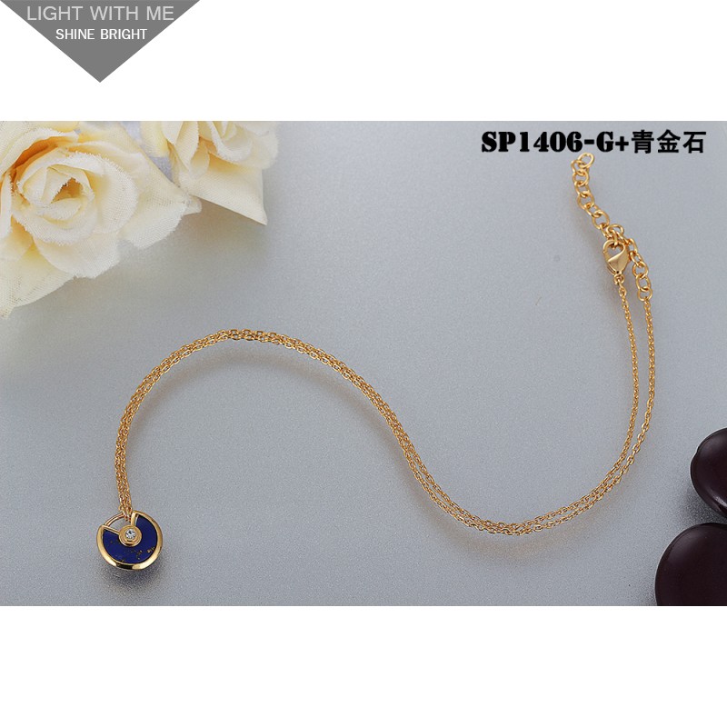 Amulette De Cartier Necklace in Yellow Gold with Lapis Lazuli & Diamond