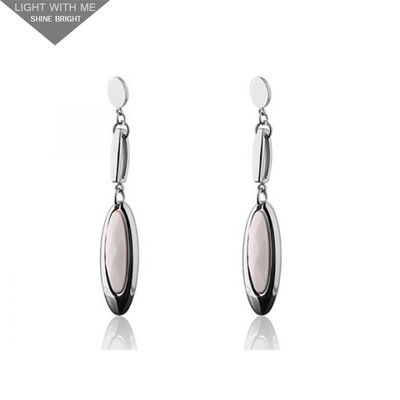 Cartier Drop Earrings in 18kt White Gold with White Opal