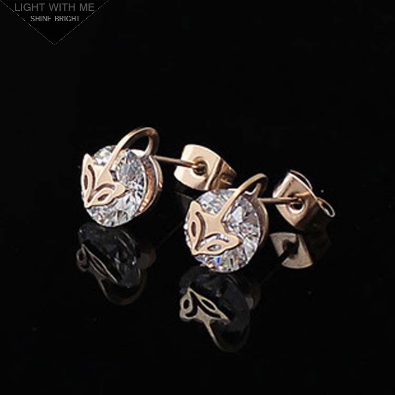 Cartier Fox Diamond Earrings in 18kt Pink Gold