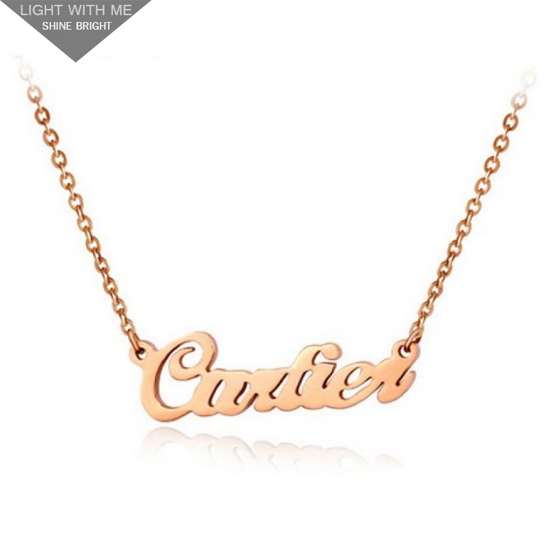 Cartier 18k Pink Gold LOGO Necklace