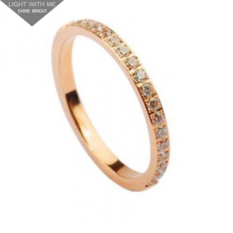 Cartier Lanieres Wedding Band Ring in 18k Pink Gold Set With Diamonds