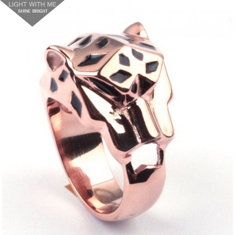 Cartier Panthere Ring, Pink Gold, Tsavorite Garnet, 0nyx, Lacquer