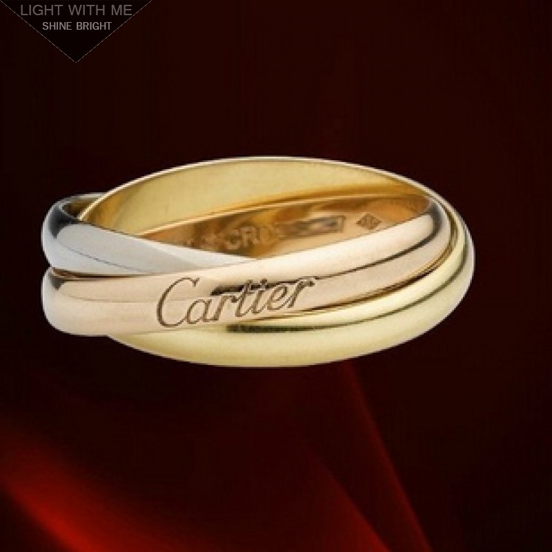 Cartier Trinity 3-Gold Ring, Classic Model-REF: B4052700