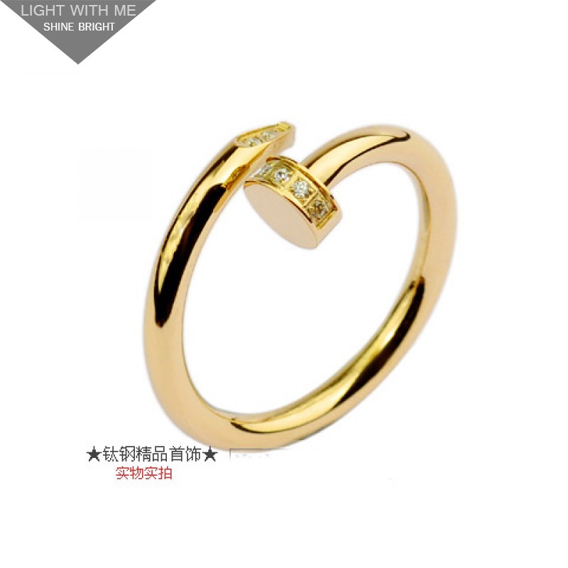 Cartier Juste Un Clou Ring in 18kt Yellow Gold With Diamond-Paved