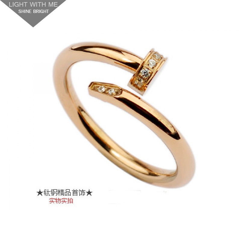 Cartier Juste Un Clou Ring in 18kt Pink Gold With Diamond-Paved