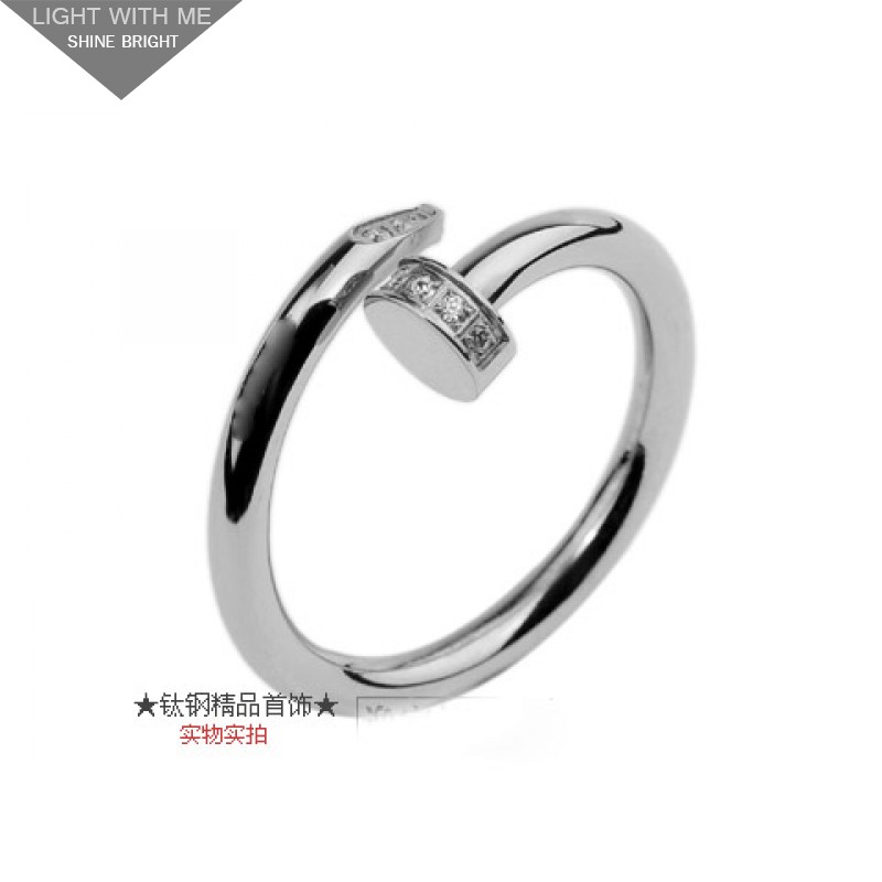 Cartier Juste Un Clou Ring in 18kt White Gold With Diamond-Paved