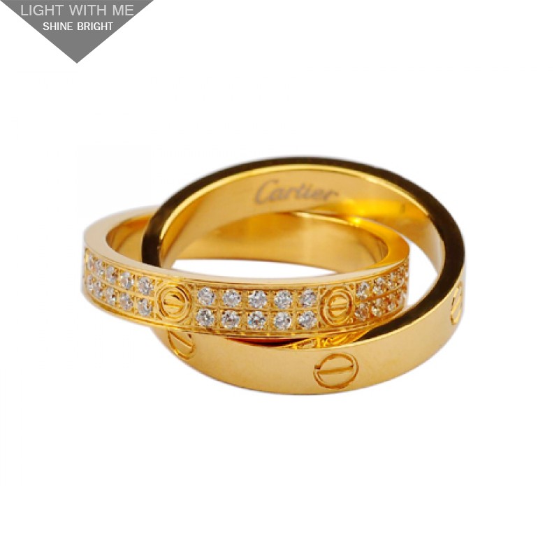 Vugge galleri Uden for Cartier Infinity LOVE Ring in 18kt Yellow Gold with Diamonds-Paved