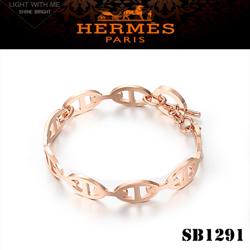 Hermes Chaine d'Ancre Enchainee Pink Gold Bracelet
