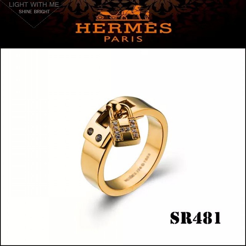 skole ballade Mobilisere Hermes Kelly H Lock Cadena Charm Ring in Yellow Gold with Diamonds