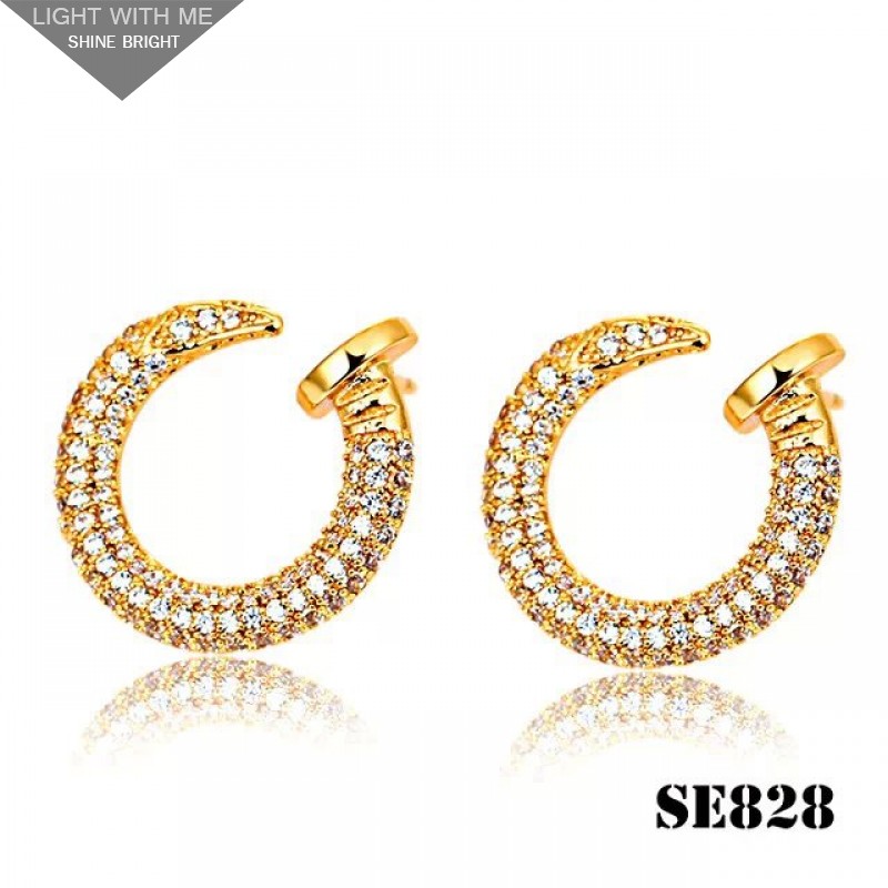 Cartier Juste un Clou Earrings in Yellow Gold with Diamonds