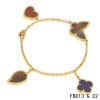 Lucky Alhambra Yellow Gold Bracelet with 4 Stone Combination Motifs HBLC2605
