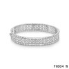 Van Cleef & Arpels Perlee Bracelet with Diamonds,White Gold,Medium Model
